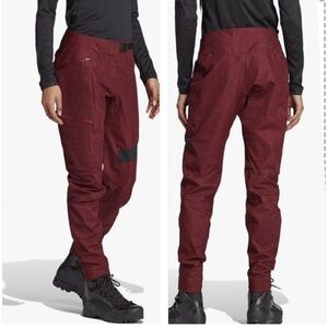 adidas Womens Pants Terrell Track Waterproof Hiking cargo Red Shadow LP NWT